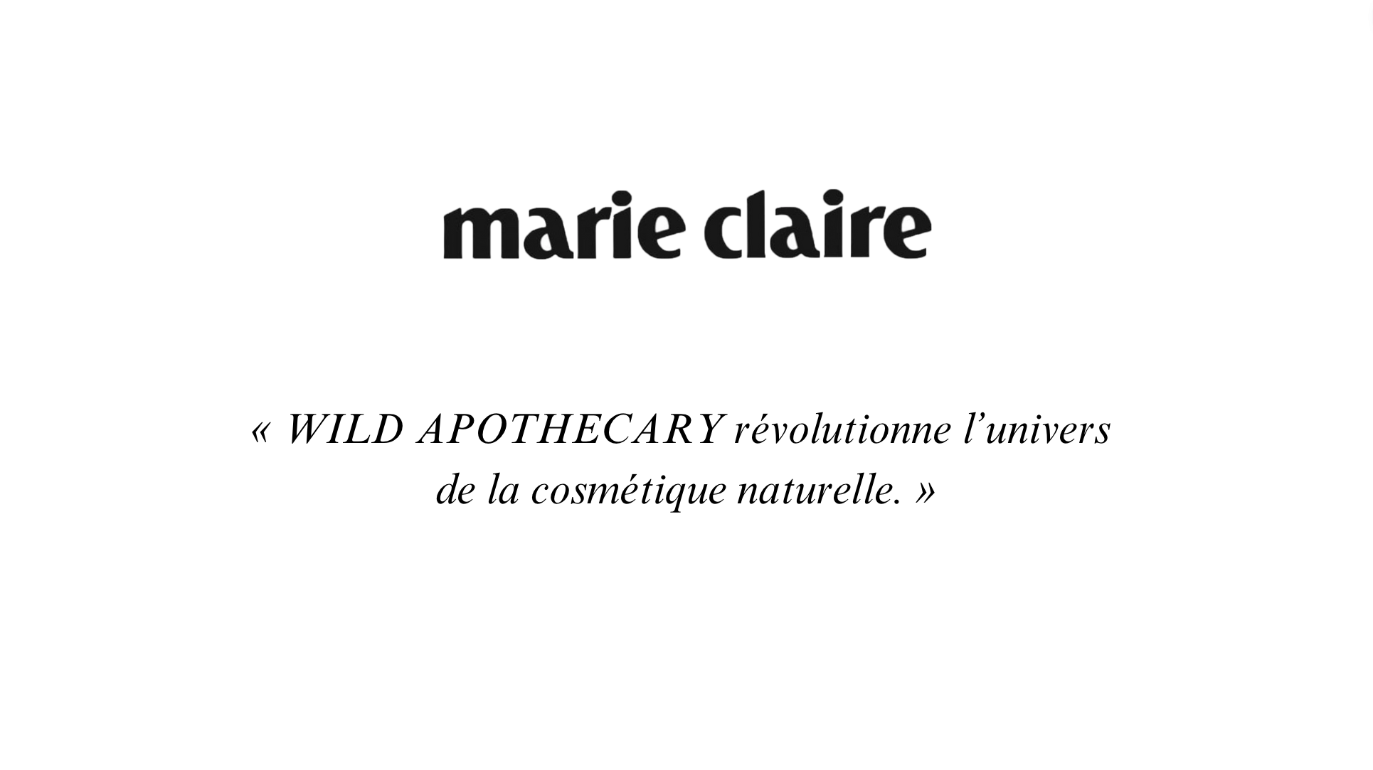 MARIE CLAIRE WILD APOTHECARY COSMETIQUE SKINCARE