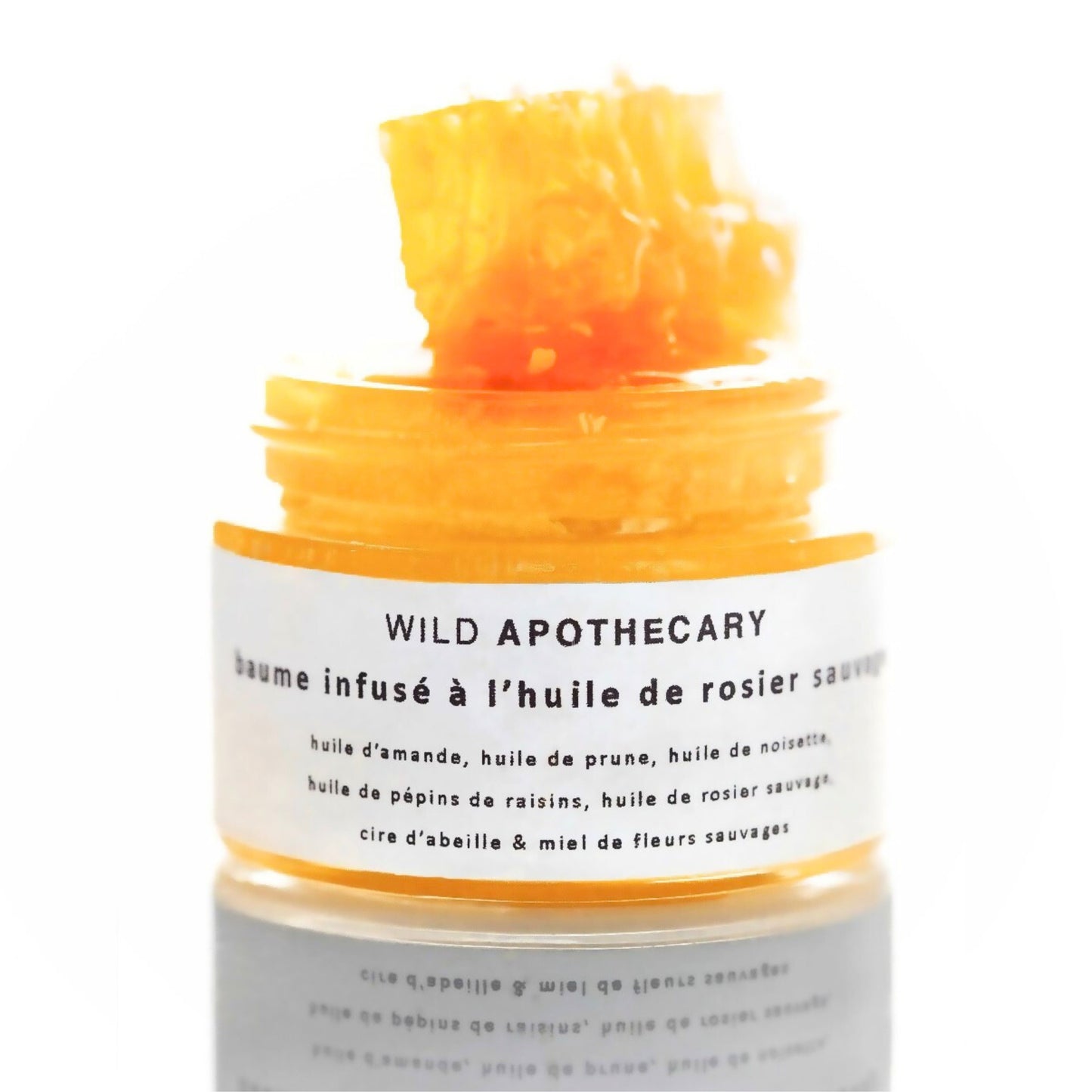 WILD-APOTHECARY-BAUME-INFUSE-HUILE-ROSIER-SAUVAGE-MIEL-OUVERT-BIOLOGIQUE-PRESSEE-A-FROID-SOIN-VISAGE-NUTRITION-MIEL-CIRE-BRUT