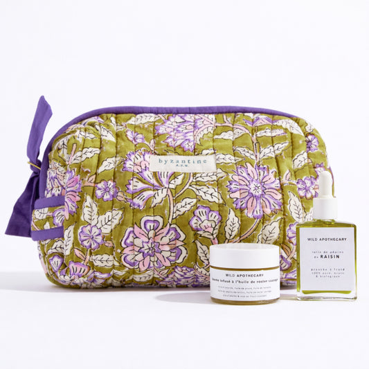 Rituel detox capital jeunesse biologique à l'huile de pépins de raisin + trousse Byzantine